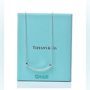 Tiffany T Sterling Silver Small Smile Necklace and Matching Bracelet